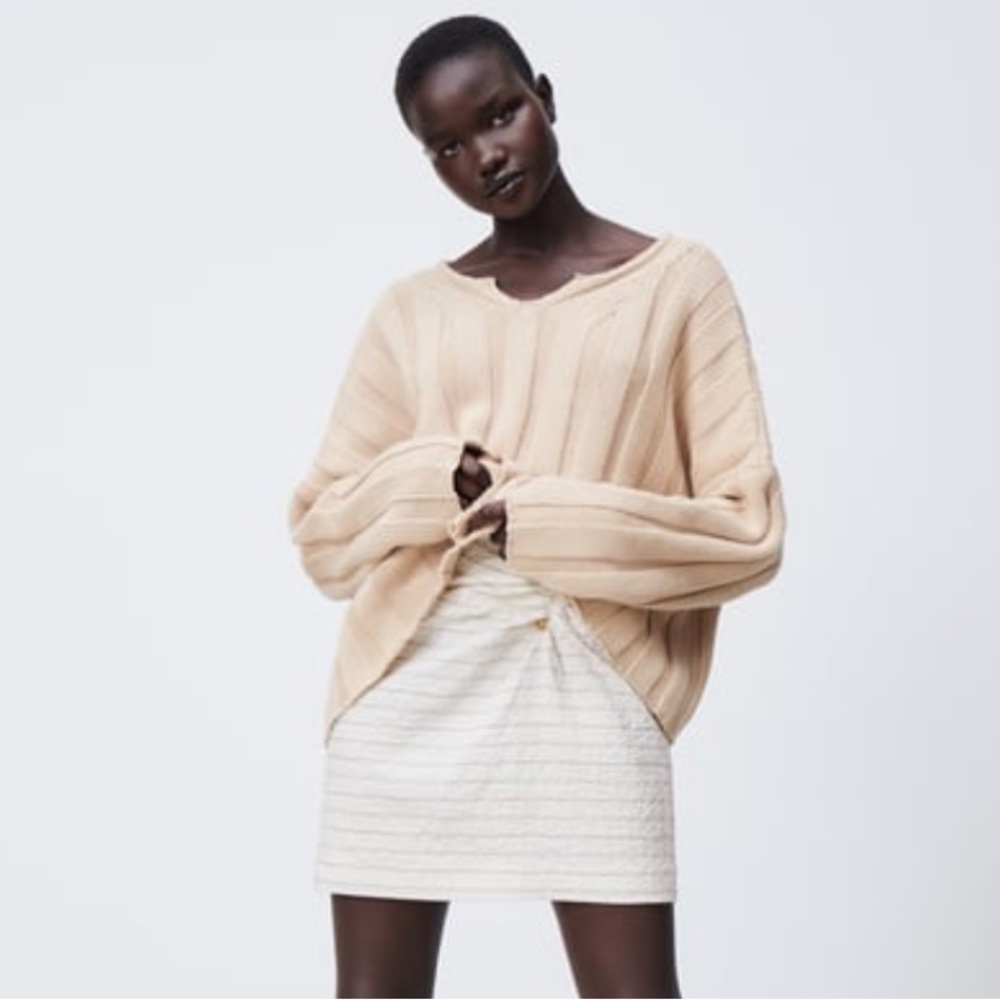 Zara ribbed cotton sweater